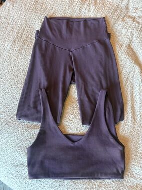 Aerie Ribbed Leggings and Crop Tank Set small